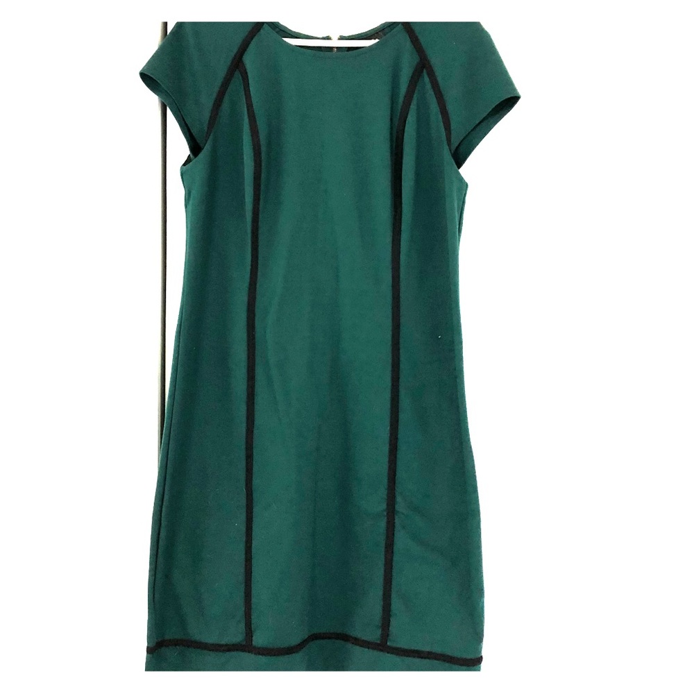 Mossimo Dark Green Black piping career dress EUC